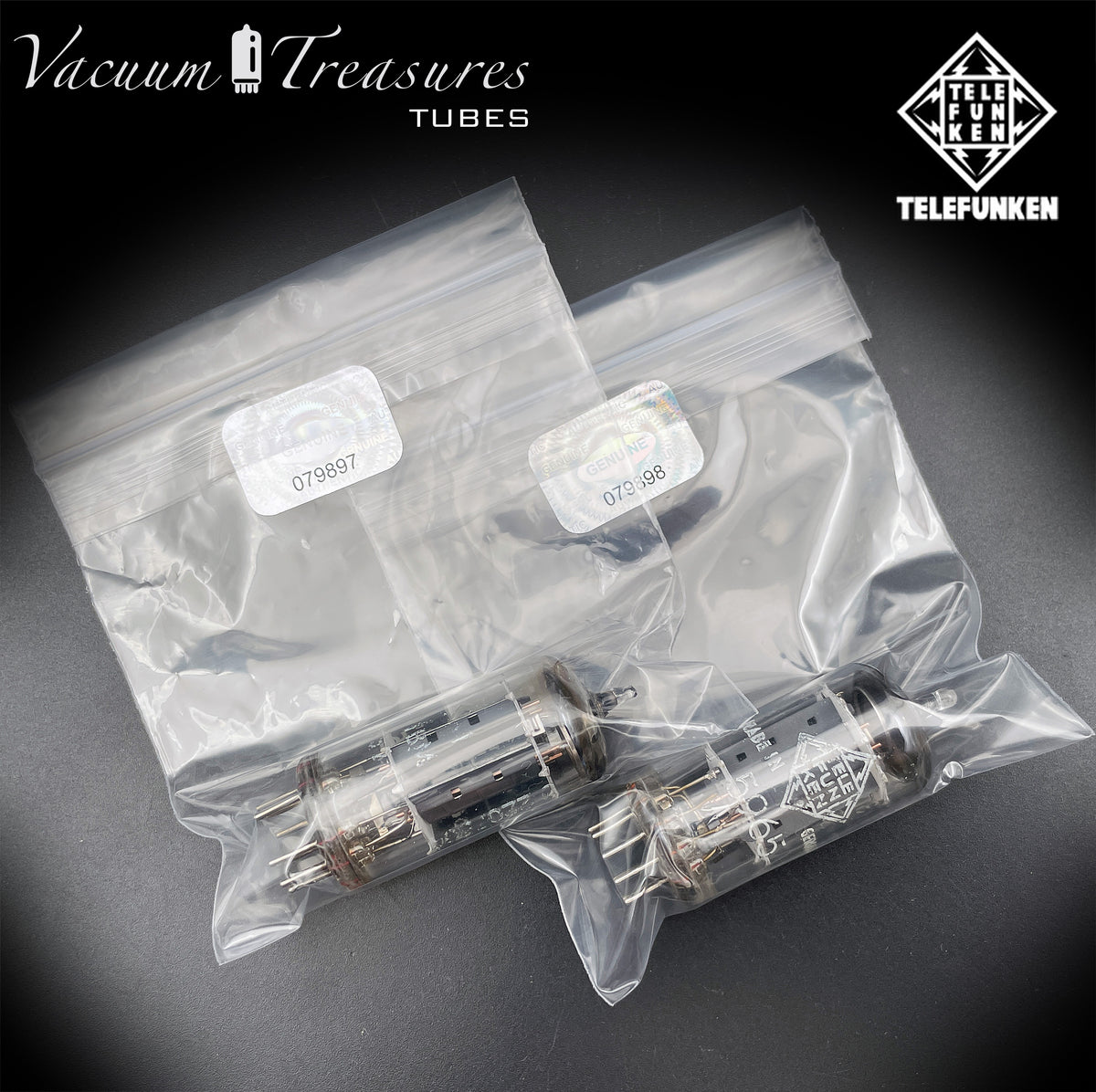 5965 / E180CC NOS TELEFUNKEN Matched Pair Diamond Bottom Made in GERMANY