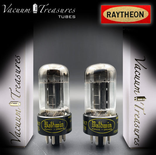 6SN7 GTB NOS RAYTHEON Black Plates O Getter Matched Tubes Made in USA '60
