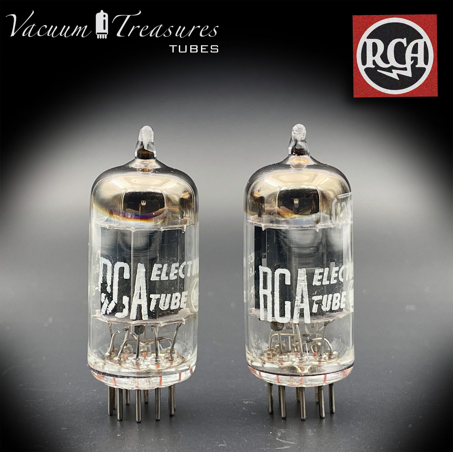 12AX7 (ECC83) NOS RCA lange schwarze Platten [] Getter-abgestimmte Röhren, HERGESTELLT IN USA '58