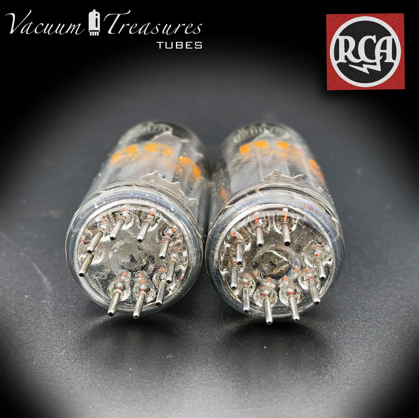 12BH7 A RCA Grey Plates O Getter Matched Pair Tubes Made in USA '73