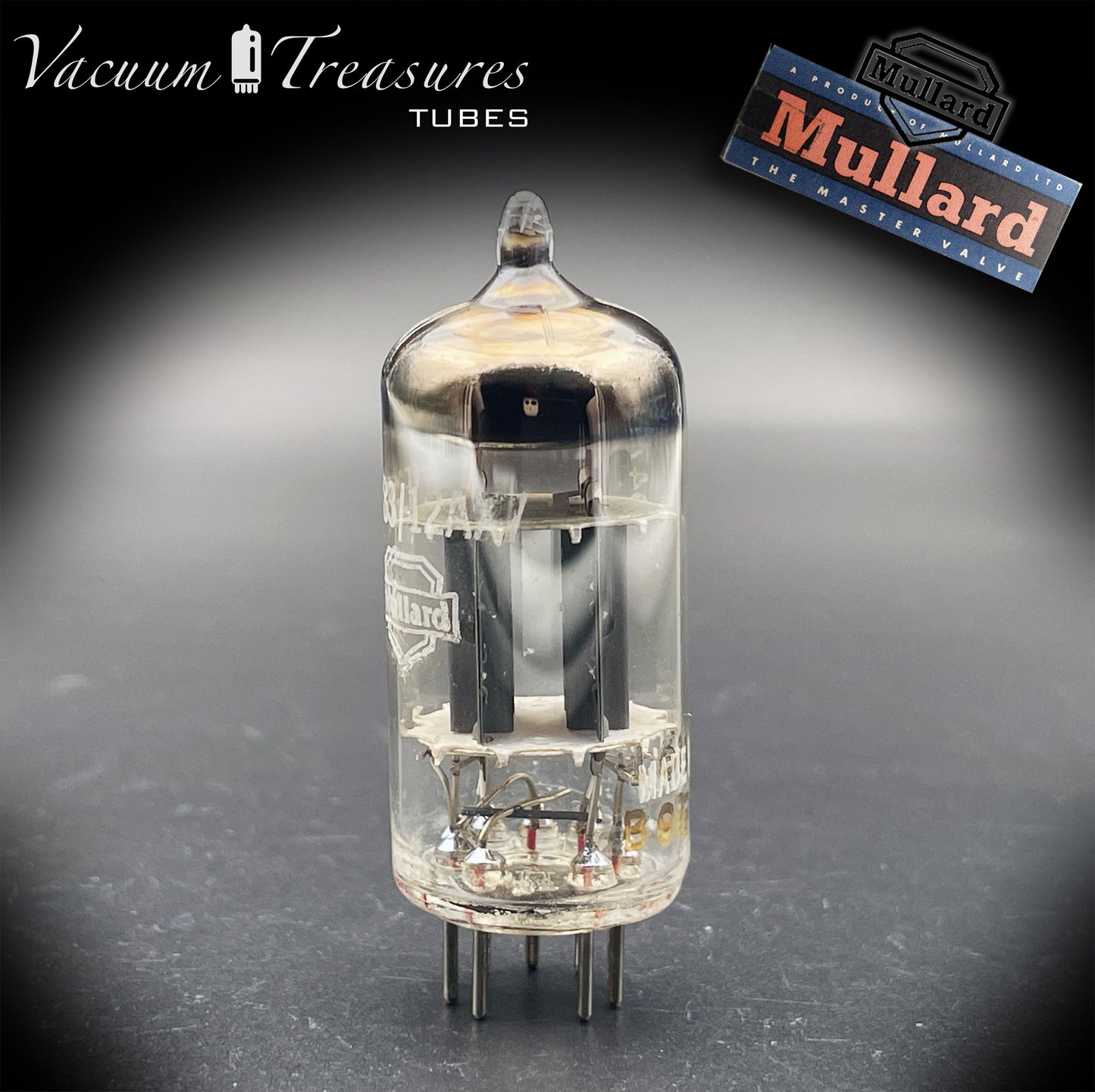 12AX7 / ECC83 NOS MULLARD Blackburn 1959 – Short Gray Plates – Halo Getter – Balanced Section