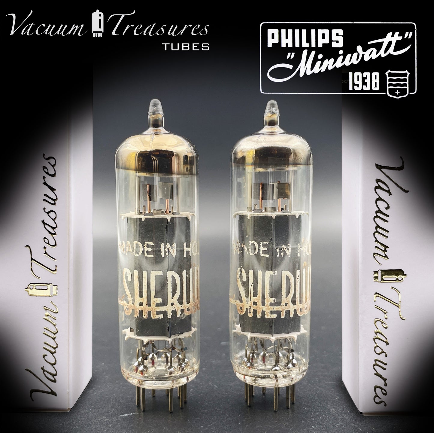 7189 SHERWOOD by Philips – Heerlen 1963 – Gray Plates – rx4 – Matched Pair – Tested 100%