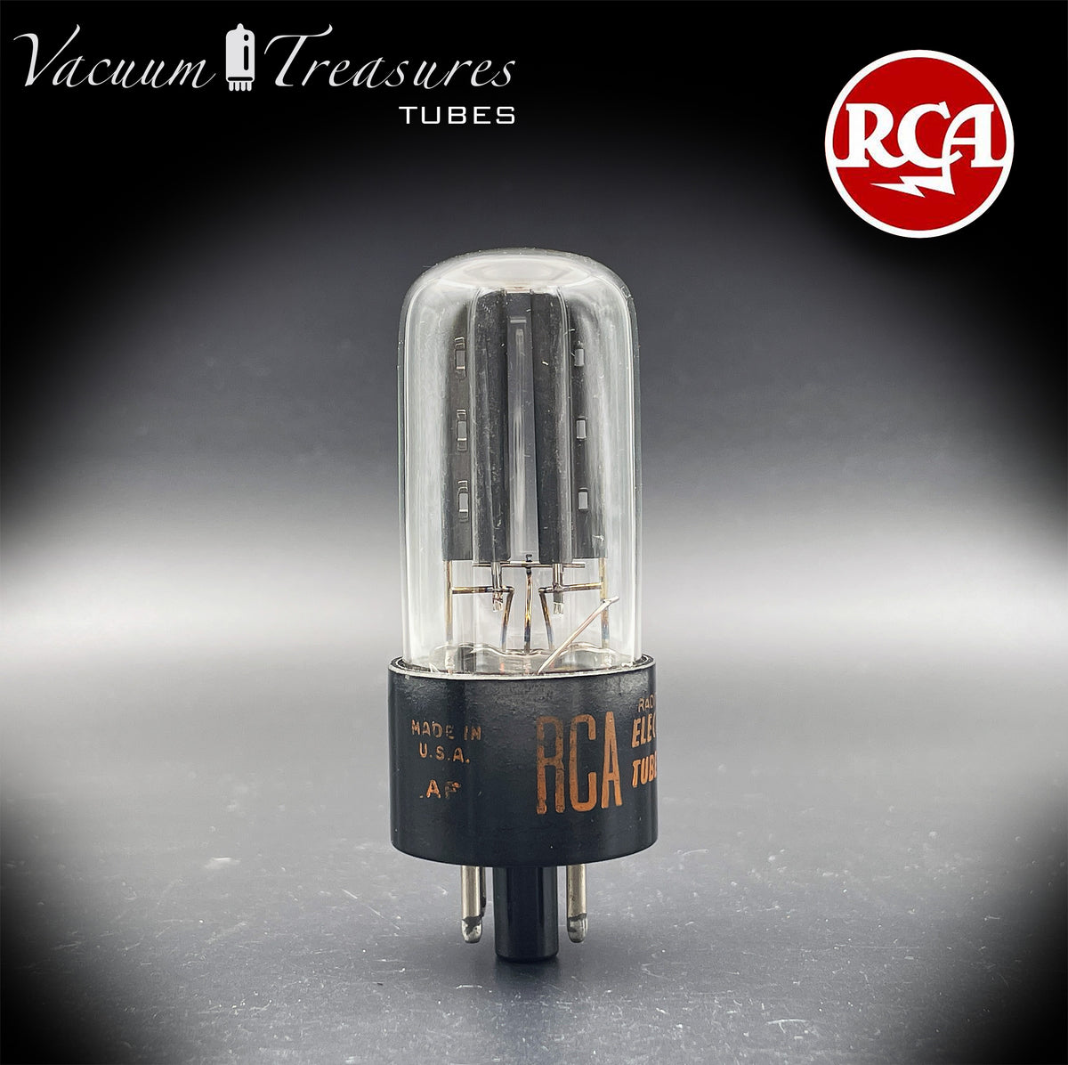 5Y3GT / 5Z2P RCA NOS Black Plates Square Getter Tube Rectifier Made in USA '64