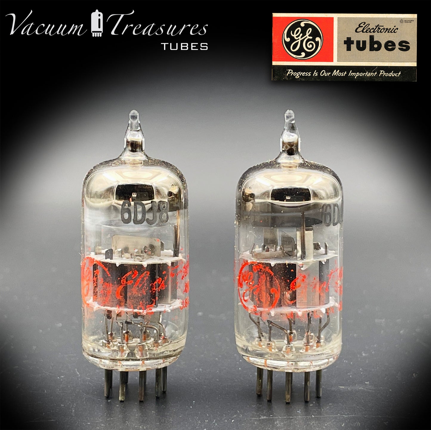 ECC88 ( 6DJ8 ) AMPEREX Bugle Boy D Getter Matched Tubes Made in HOLLAND '50s