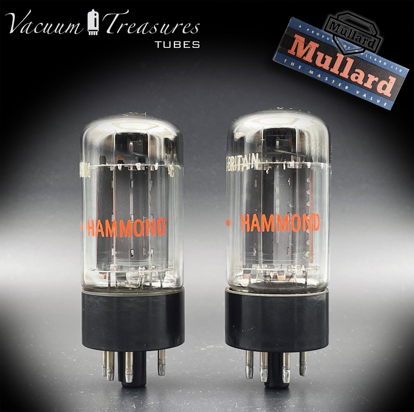 5AR4 ( GZ34 ) NOS MULLARD for HAMMOND, Blackburn plant, 7 Notch Copper Plates, Matched Pair Tubes Rectifiers Made in GT. BRITAIN