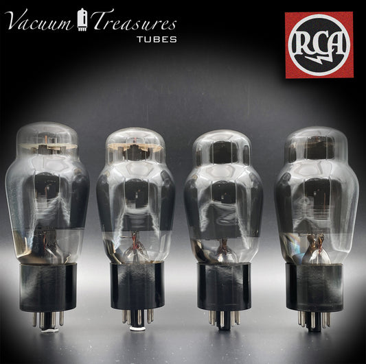 Placas negras RCA 6L6G, tubos cuadrados de vidrio ahumado a juego, fabricados en EE. UU.