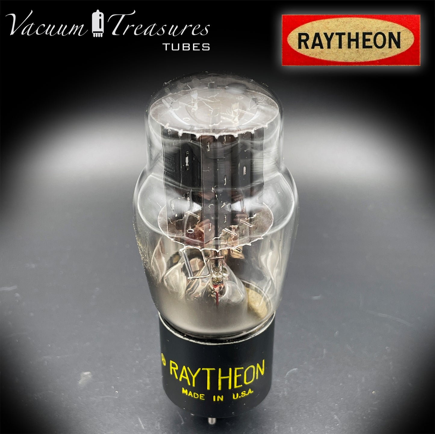 5V4G / GZ32 RAYTHEON ST Shape Black Plates Bottom D Getter Tested Tube Made in USA '56