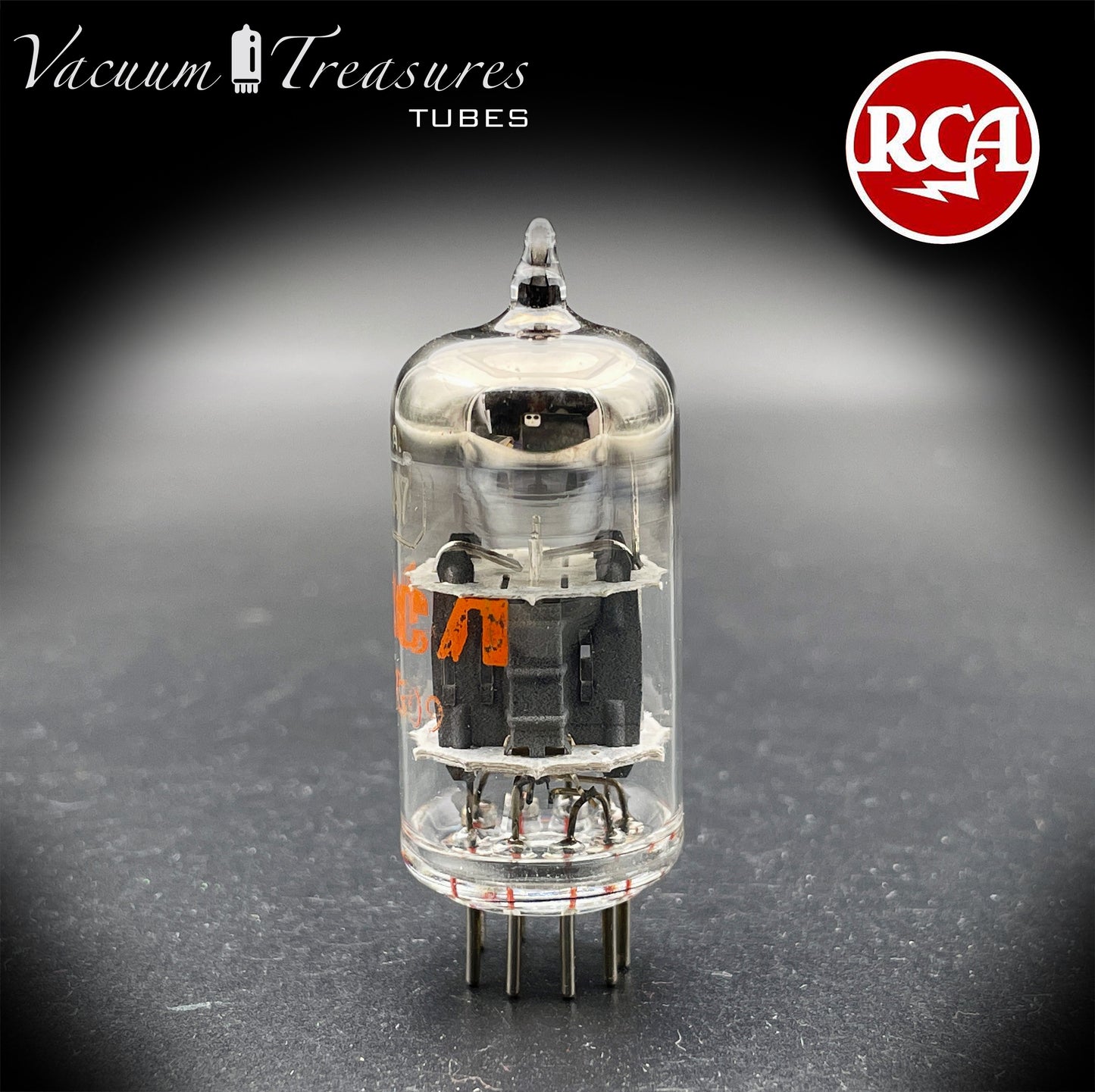 12AY7 RCA NOS Gray Plates Halo Getter AMPLITREX Tested Tube MADE IN USA
