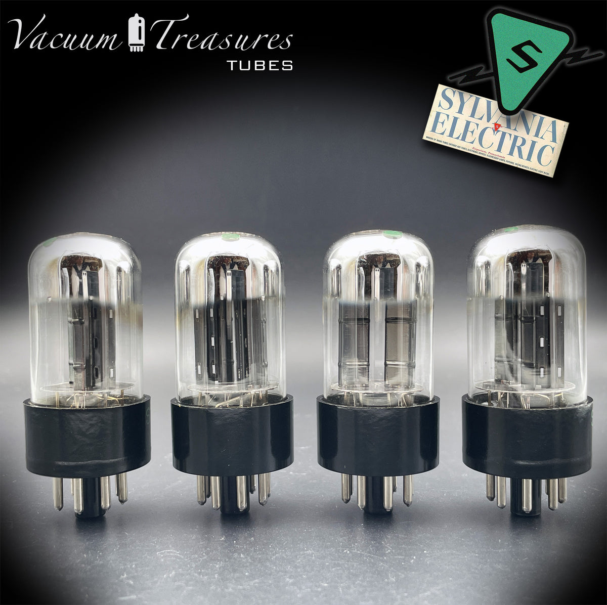 6SN7GTA NOS SYLVANIA Chrome Top Matched Quad - Same Production Code - Low Noise & Microphonics - AMPLITREX Tested