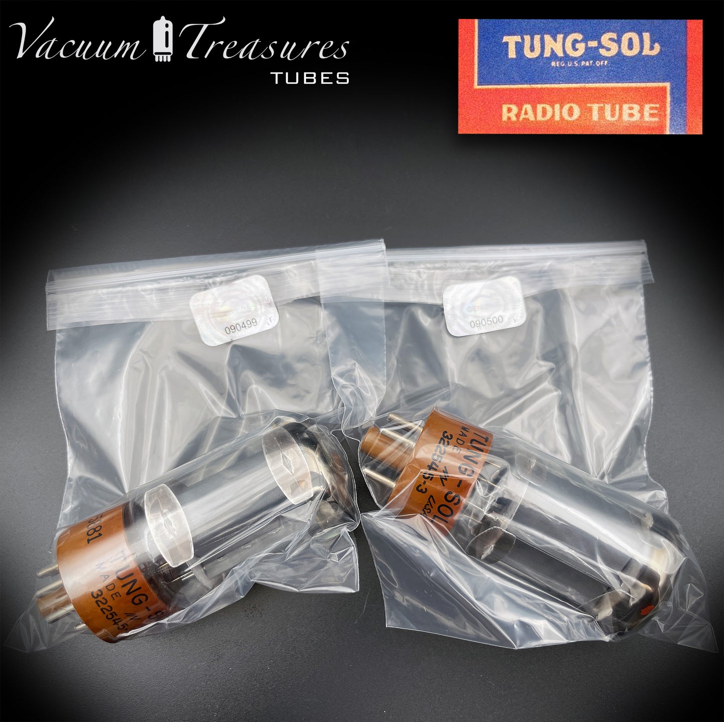 5881 ( 6L6WGB ) TUNG-SOL NOS Brown Base Matched Pair Vacuum Tubes Made in USA