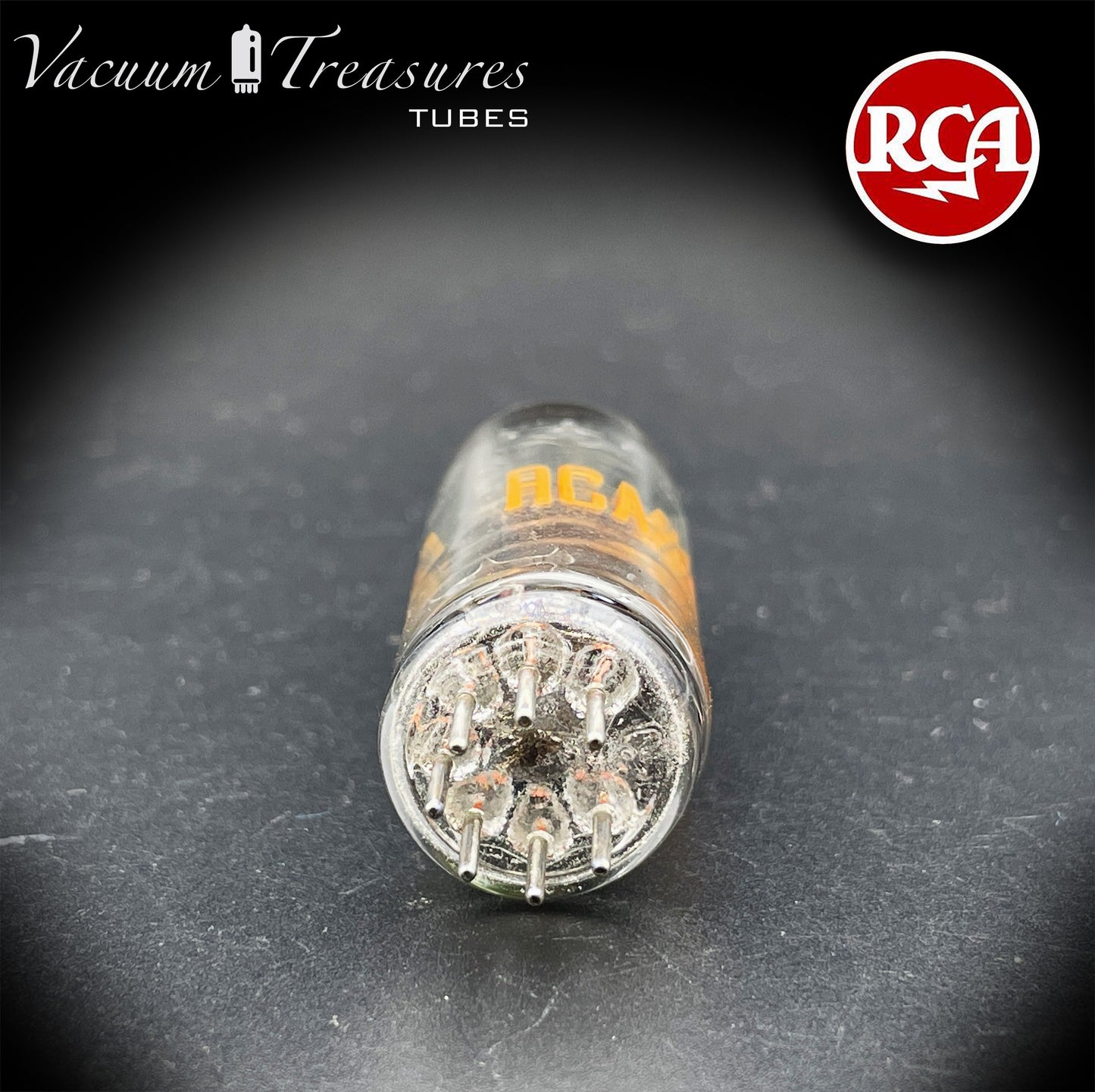 6AQ5 A ( EL90 ) RCA NOS Black Plate Halo Getter Made in USA ’61