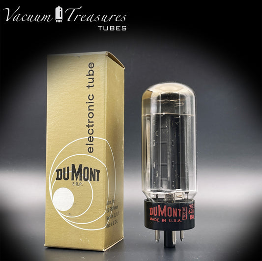 5V3 ( 5AU4 ) DUMONT NOS NIB Black Plates Double Halo Getter - Amplitrex Tested - Tube Rectifier Made in USA