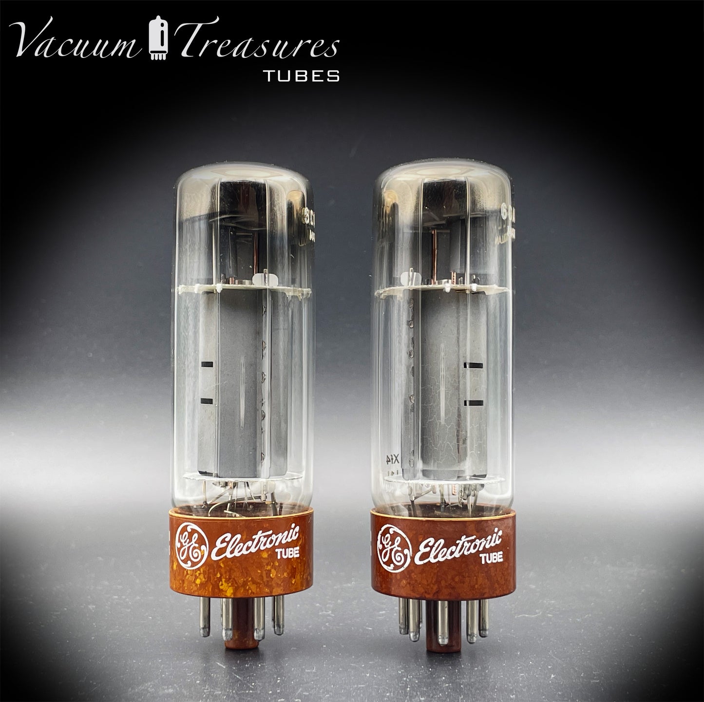 6CA7 EL34 GE Xf4 Philips/MBLE Brown Base DD-Getter NOS NIB Matched Pair Made in Holland '61