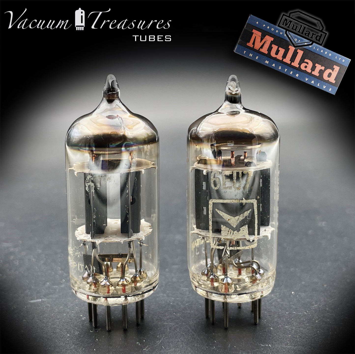 6EU7 MULLARD Blackburn Short Plates Matched Pair Made in GT. BRITAIN ’60s - AMPLITREX Tested