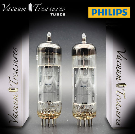 6BQ5 ( EL84 ) PHILIPS Gray Plates Halo Getter rX3 Matched Tubes Made in AUSTRIA '50s