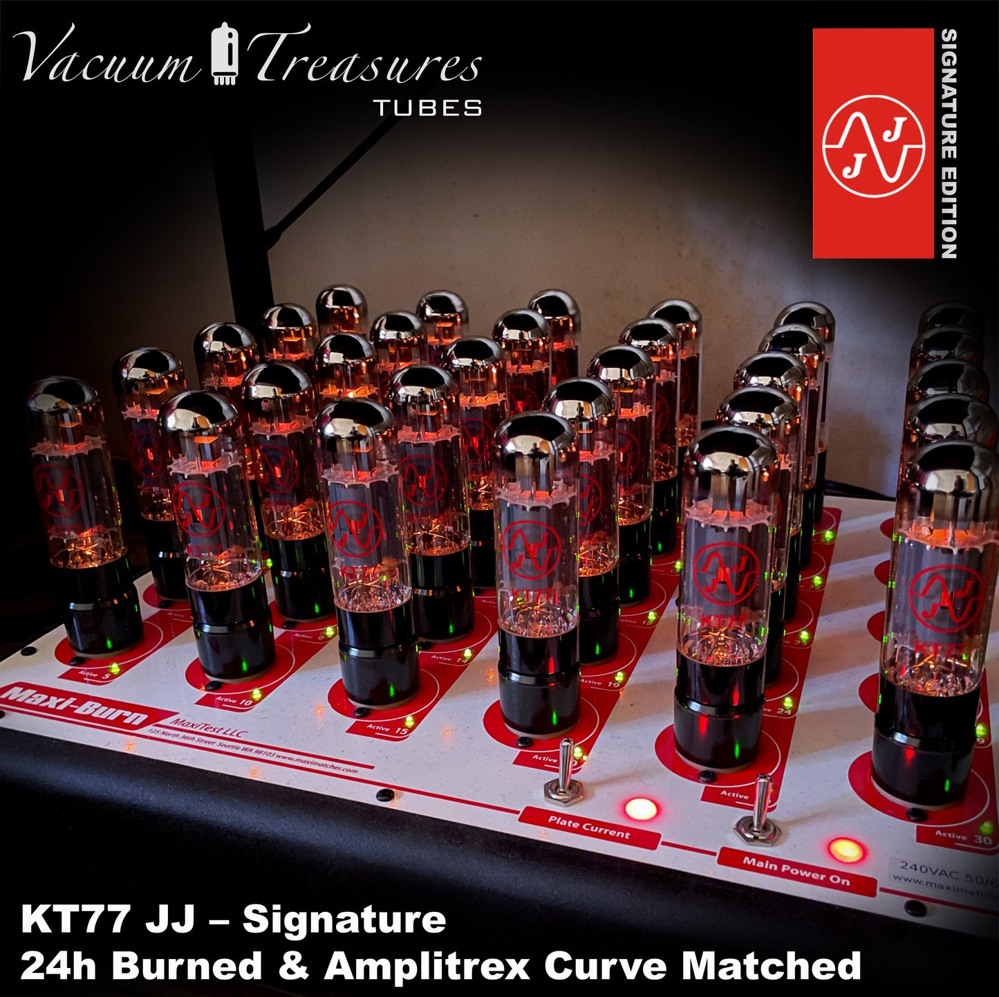 💎 KT77 EL34 JJ Signature Matched Quad - NEW - 24h Burn-in - Amplitrex Curve Tested Tubes