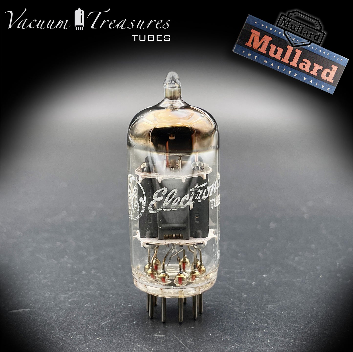 12AX7 ( ECC83 ) NOS MULLARD Blackburn for GE Short Plates Halo Getter Tested Tube MADE IN GREAT BRITAIN '66