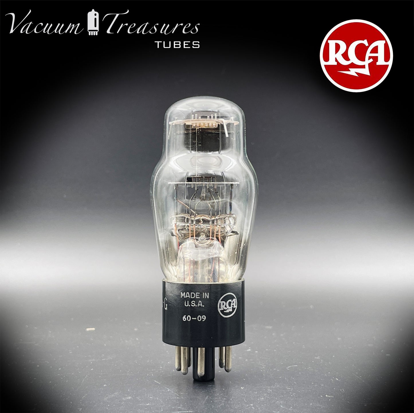 6G6G = VT-198A = 6G6GT RCA NOS NIB Tested Tube Black Plates Square Getter Power Pentode USA