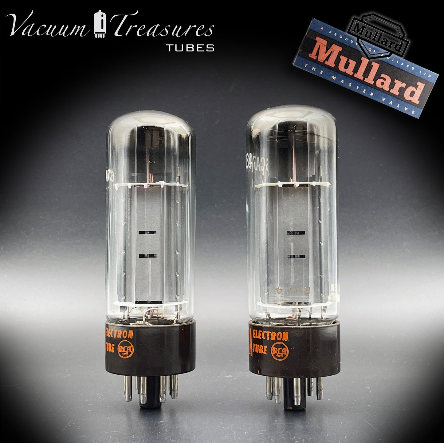 6CA7 ( EL34 ) RCA NOS NIB by Mullard Xf2 OO Getter Brown Base Matched Tubes Made in GT. Britain