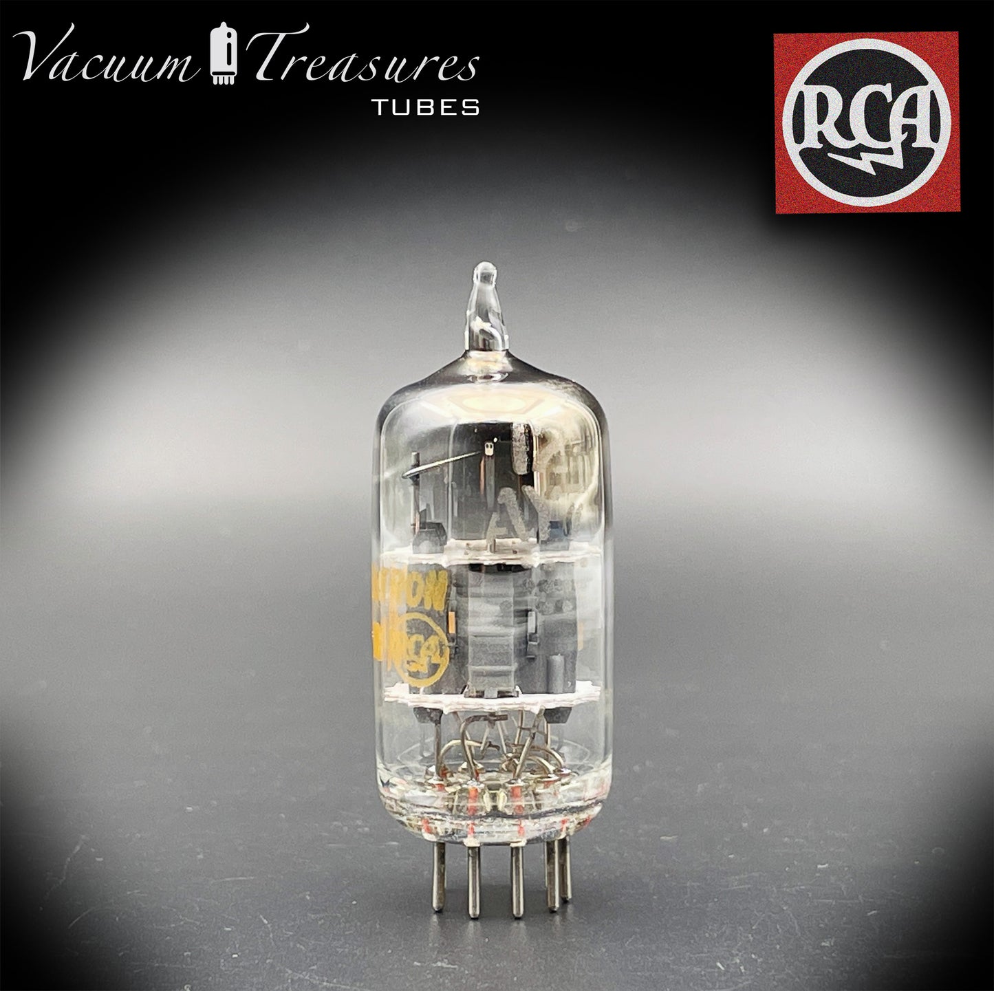 12AY7 RCA NOS NIB Gray Plates Square Getter Tested Tube MADE IN USA