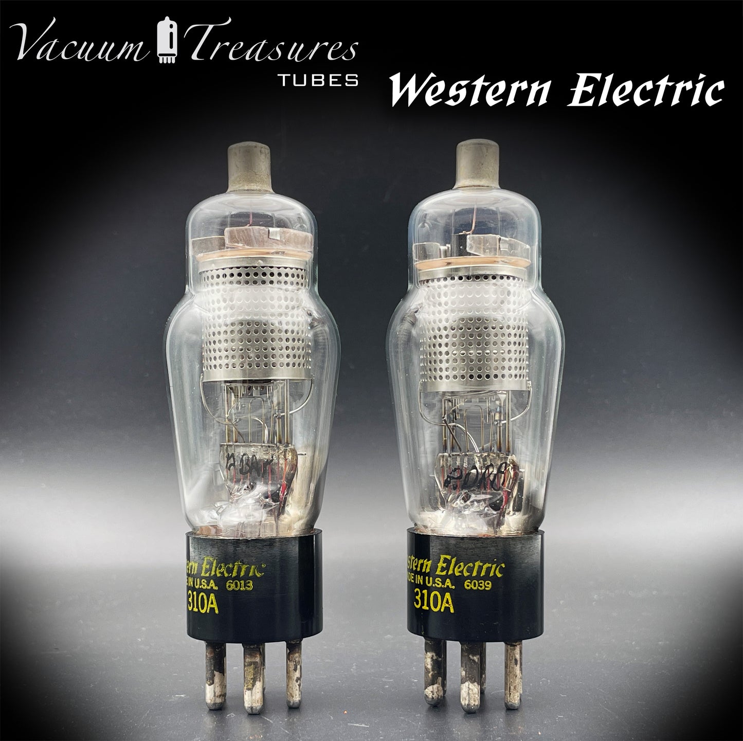 Western Electric 310A Mesh Plates – Matched Pair – Square Getter – AMPLITREX Tested – Made in USA