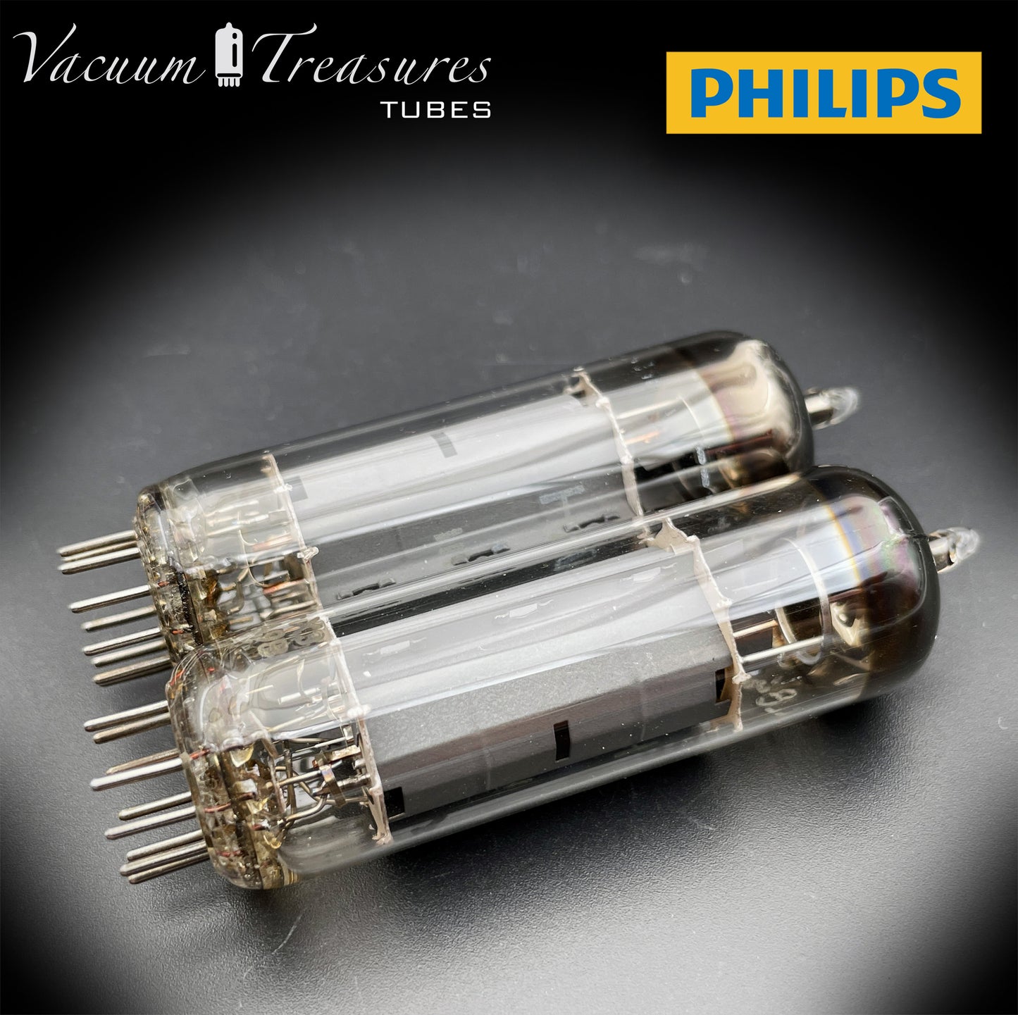 6BQ5 ( EL84 ) PHILIPS Gray Plates Halo Getter rX3 Matched Tubes Made in AUSTRIA '50s