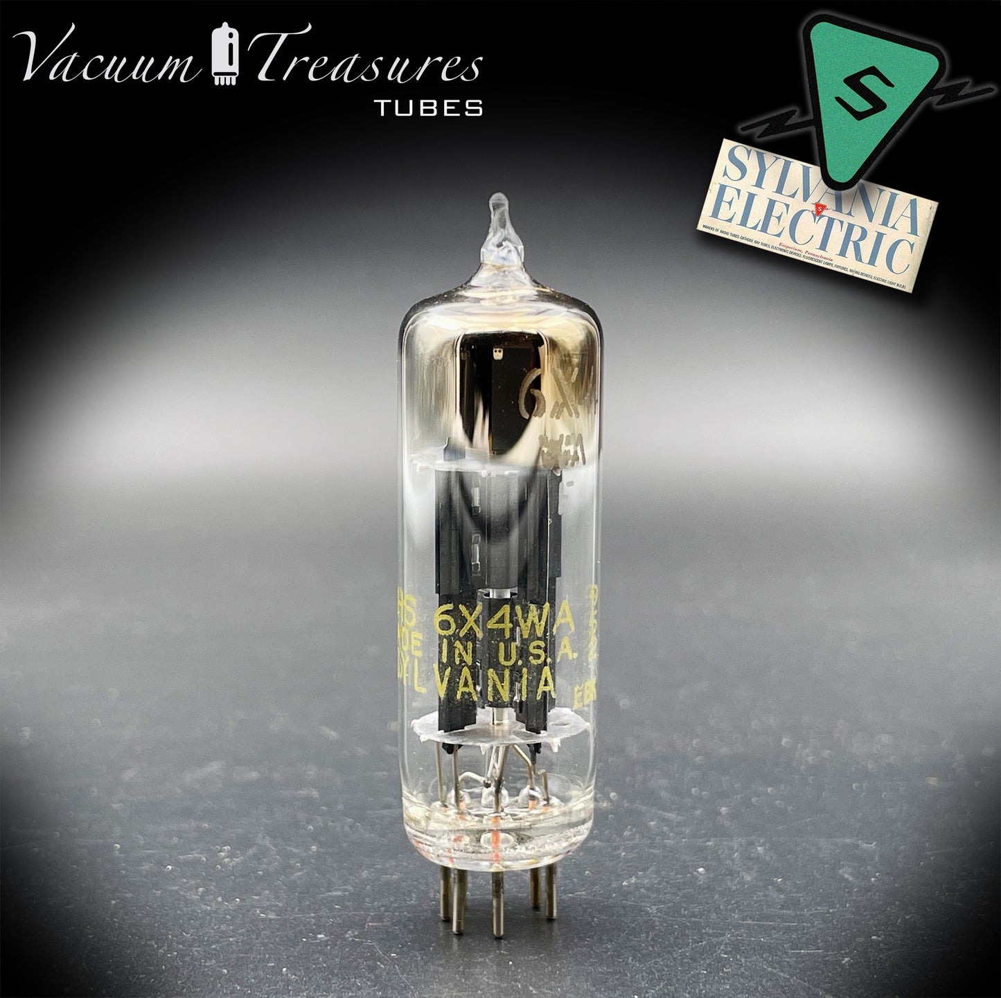 JHS 6X4W EZ90 NOS NIB SYLVANIA Tested Tube Black Plates Square Getter Made in USA '59