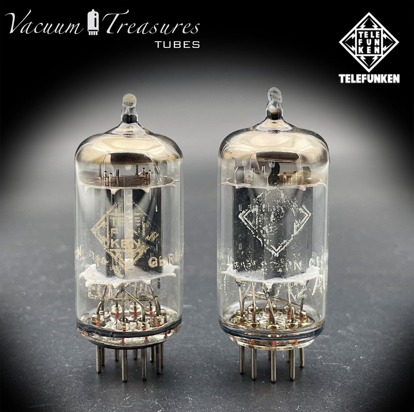 12AU7 / ECC82 TELEFUNKEN NOS Matched Pair - Smooth Plates - Made in West Germany