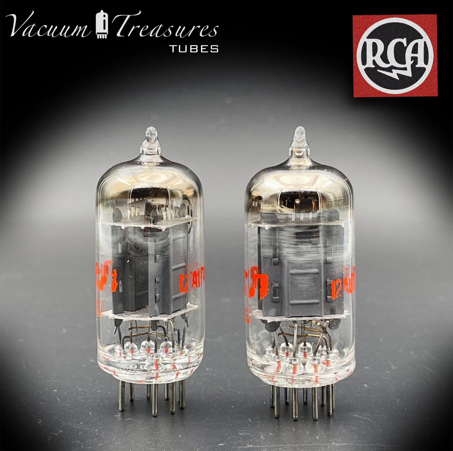 12AU7 A ( ECC82 ) RCA NOS Long Gray Plates Halo Getter Matched Tubes Made in USA