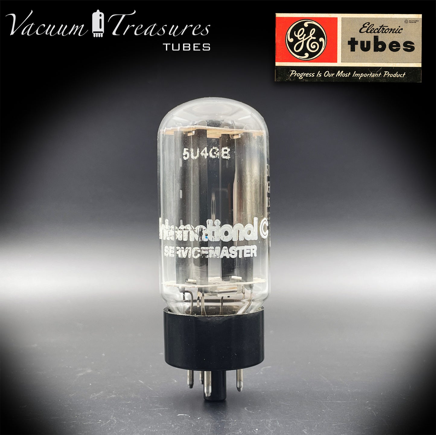 5U4 GB  5AS4A GE/International NOS NIB Gray Plates Side Square Getter Tested Tube Rectifier Made in USA