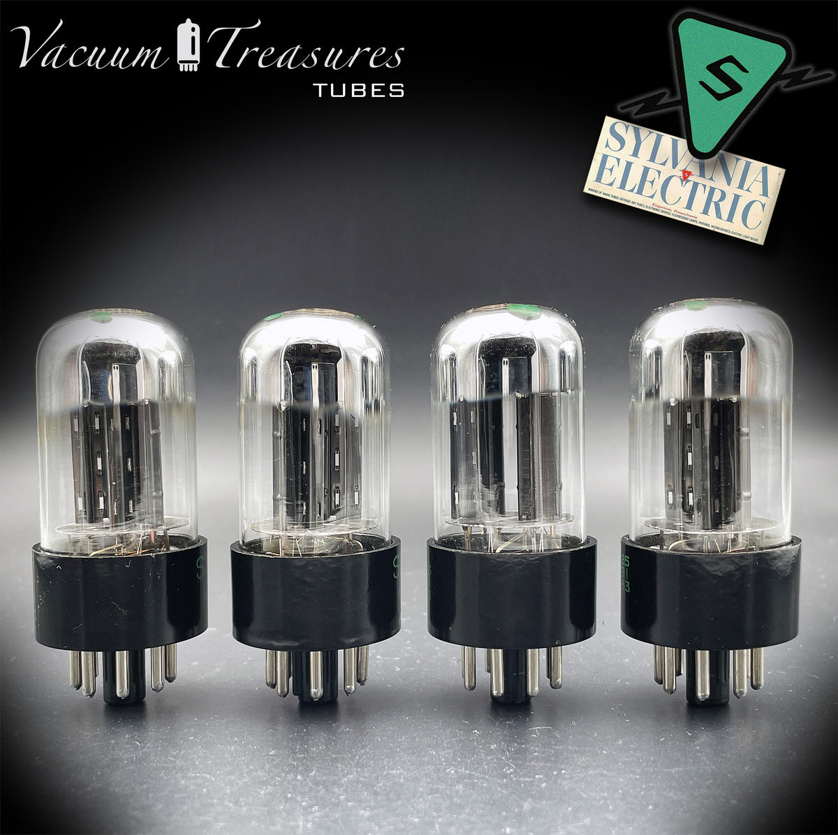 6SN7GTA NOS SYLVANIA Chrome Top Matched Quad - Same Production Code - Low Noise & Microphonics - AMPLITREX Tested