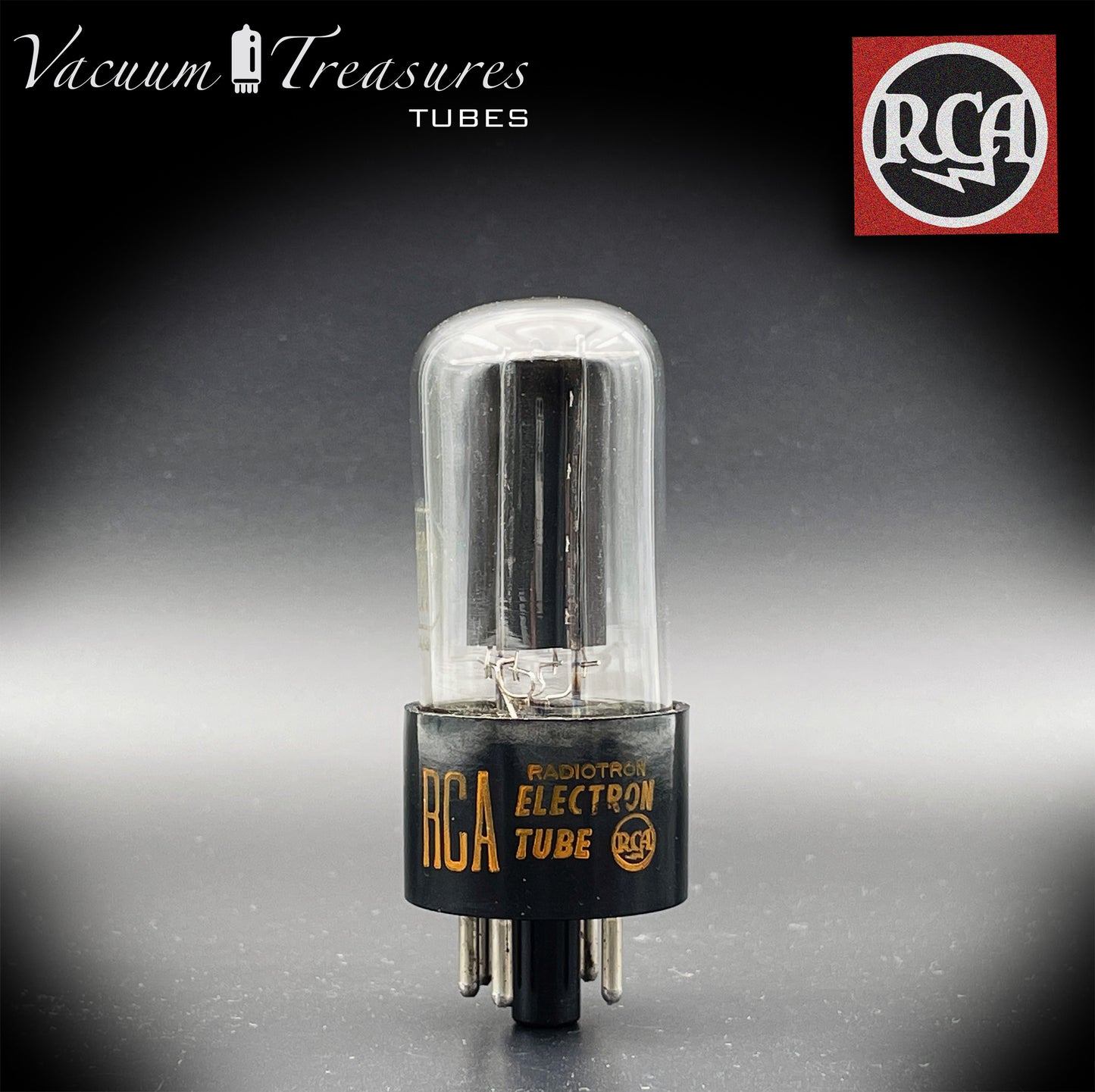 5Y3GT (5Z2P) RCA Placas Negras D/[] Rectificador de Tubo Getter Hecho en EE.UU. '56