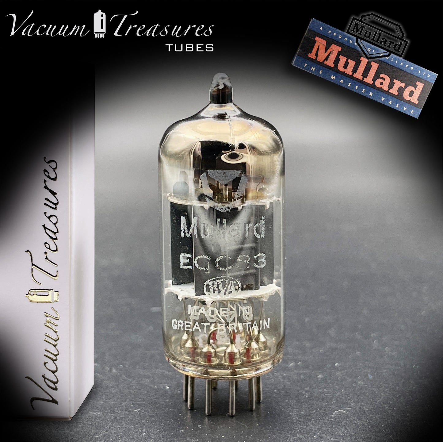 12AX7 / ECC83 NOS MULLARD Blackburn 1964 – Short Gray Plates – Halo Getter – Low Noise & Mic