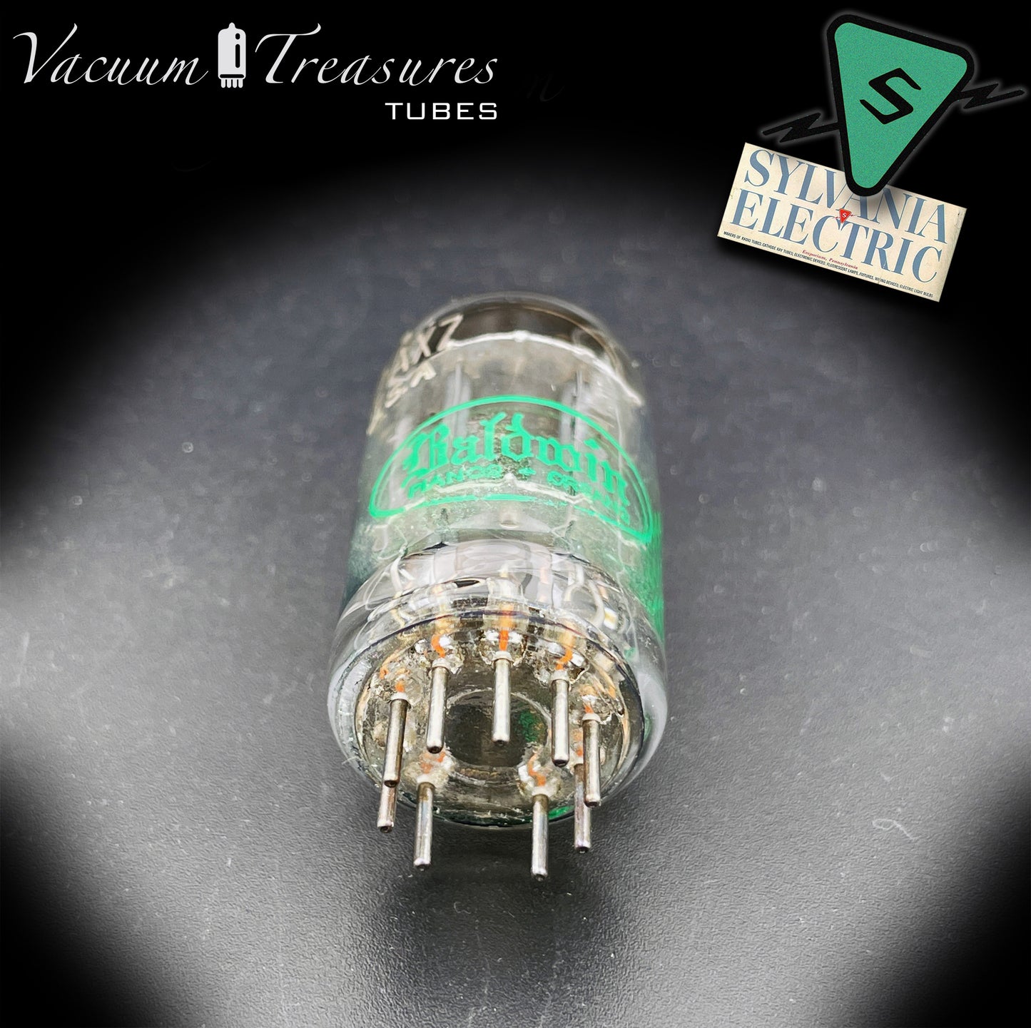 12AX7 / ECC83 NOS SYLVANIA Halo Getter Curve Tracer Tested & Balanced Tube Made in USA nel 1964
