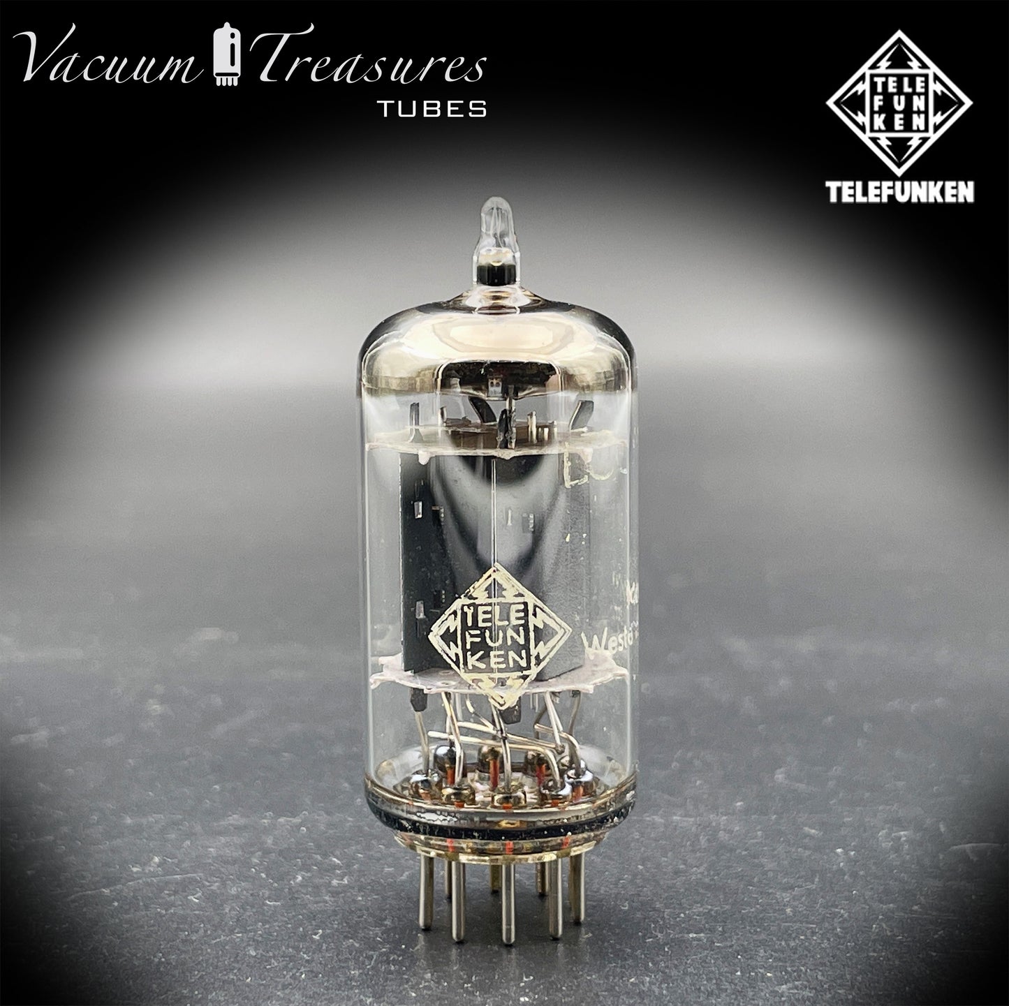 12AU7 / ECC82 TELEFUNKEN NOS Amplitrex Tested - Smooth Plates - ◊ Diamond Bottom - Made in West Germany