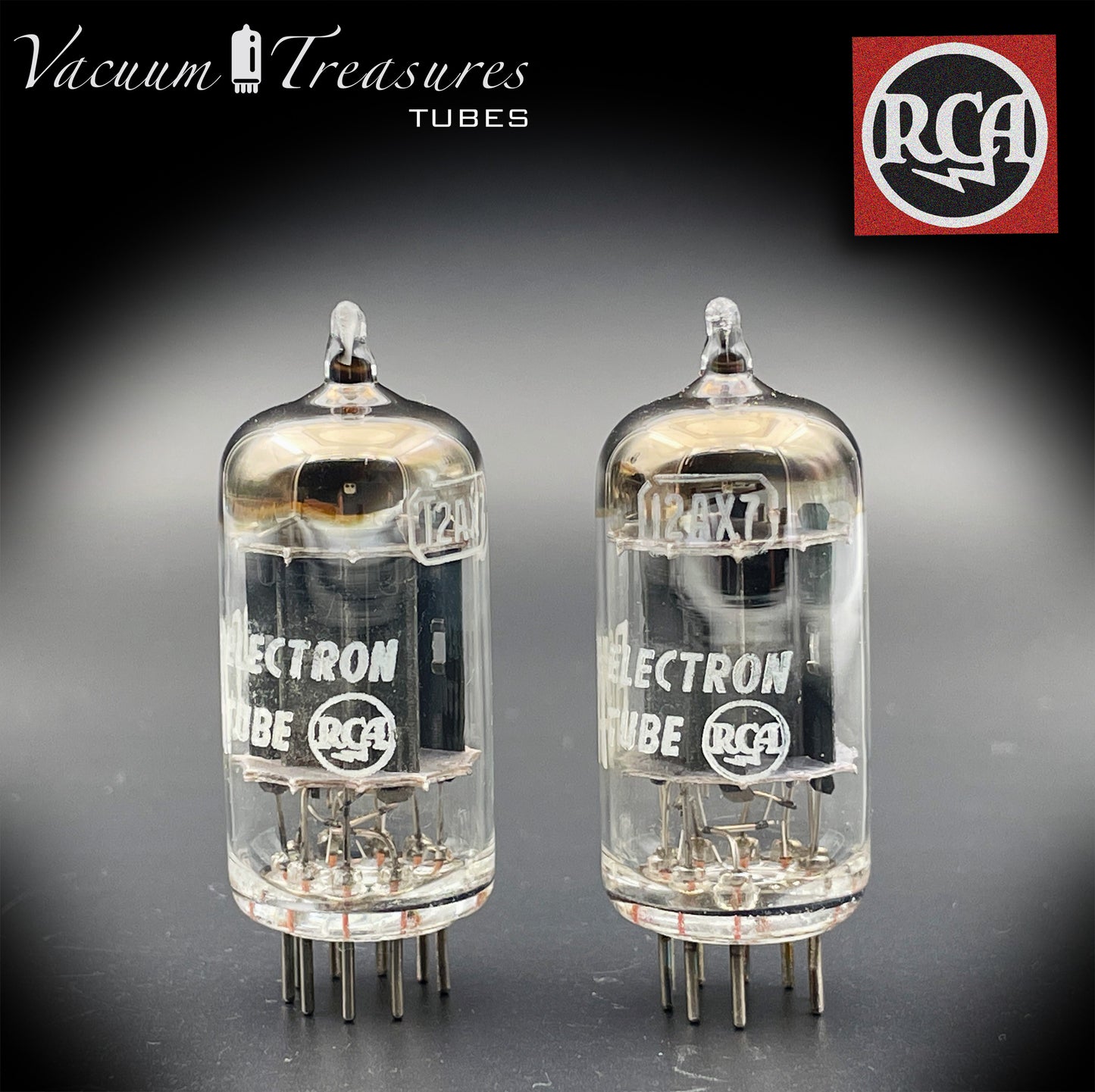12AX7 (ECC83) NOS RCA Placas largas negras [] Tubos combinados Getter HECHOS EN EE. UU. '58