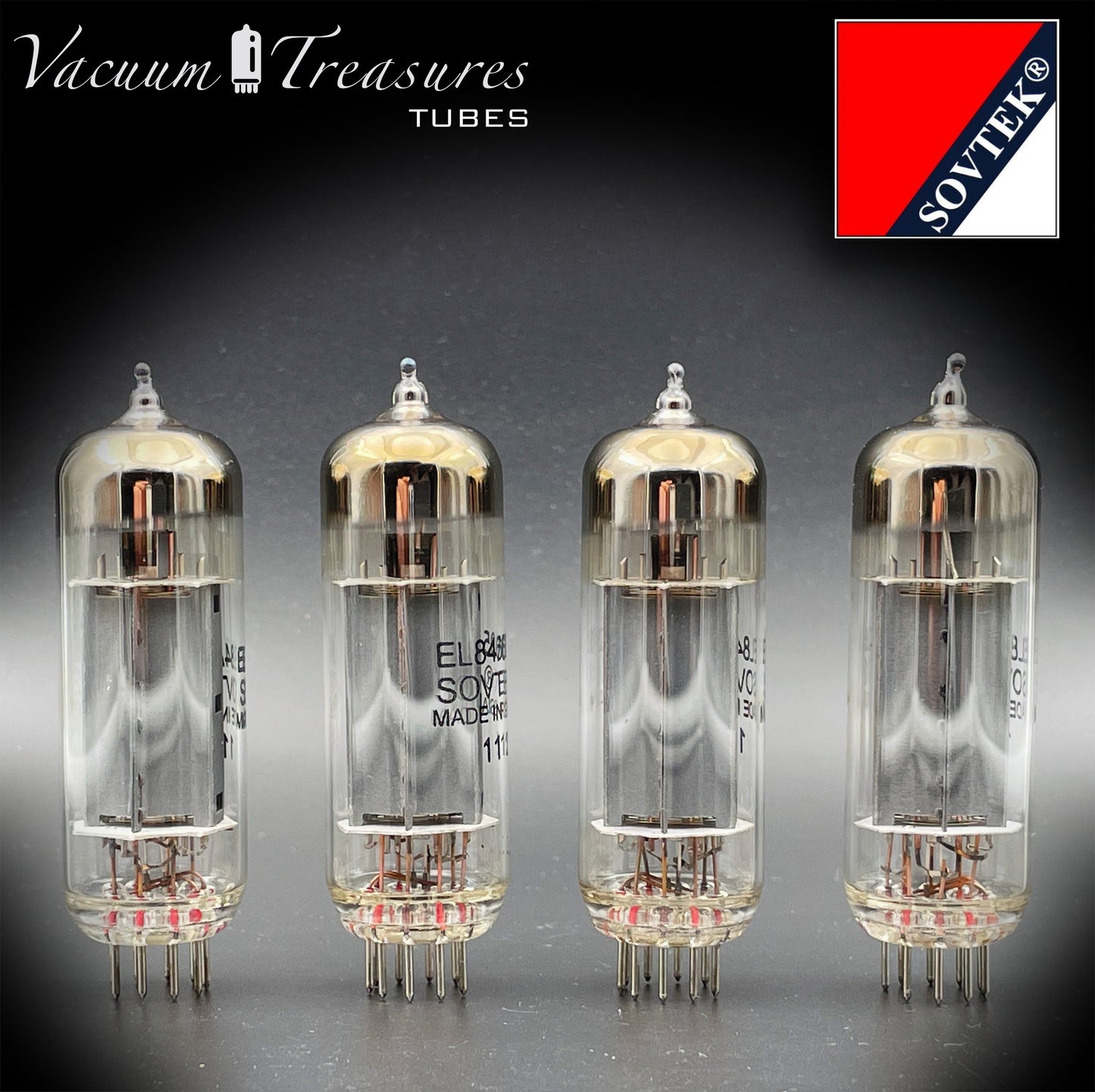 6BQ5 (EL84) SOVTEK O Getter Matched Quad Vacuum Tubes MADE IN RUSSIA