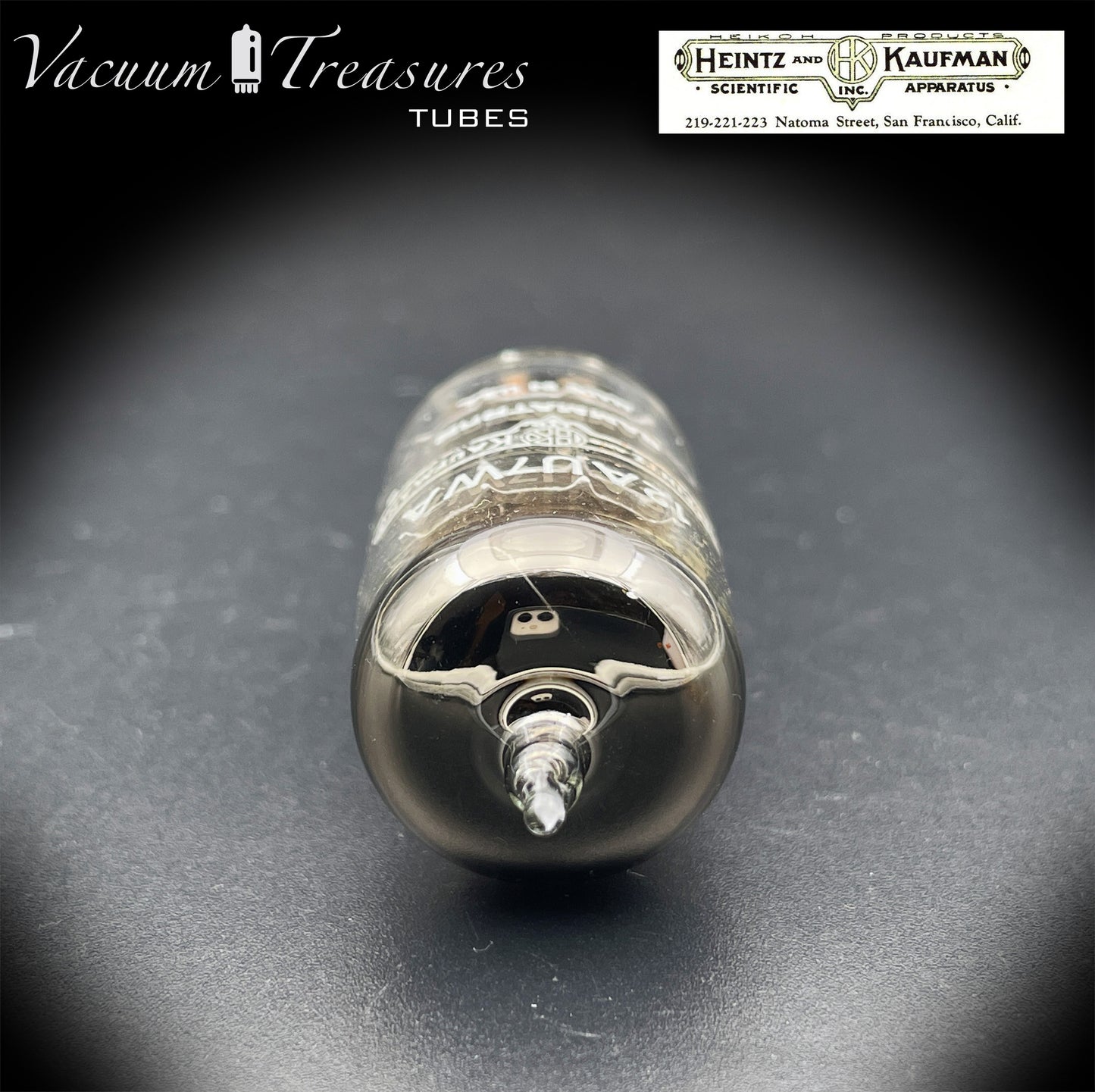 12AU7WA / CV4003 / 6189 Heinz &amp; Kauffman Triple Mica Black Plates Square Getter Made in USA