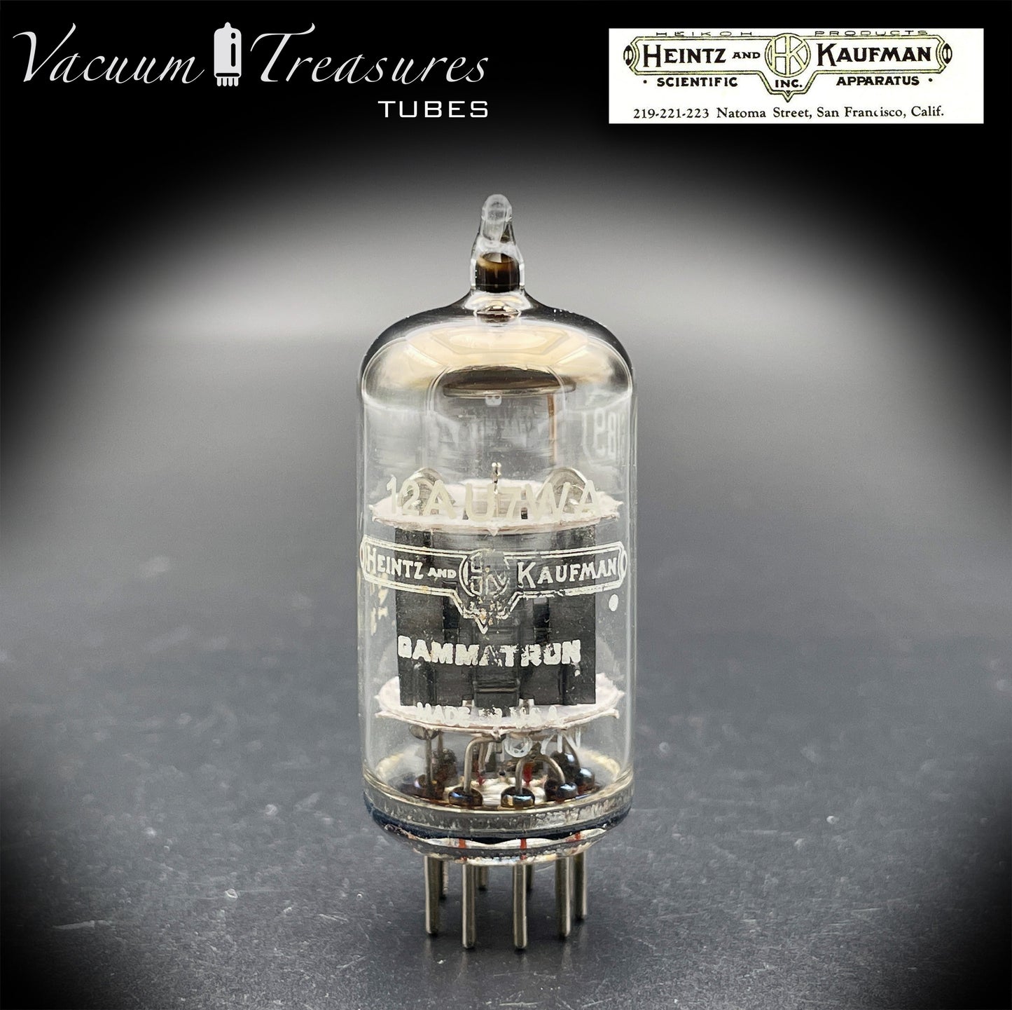 12AU7WA / CV4003 / 6189 Heinz & Kauffman Black Plates Halo Getter Made in USA