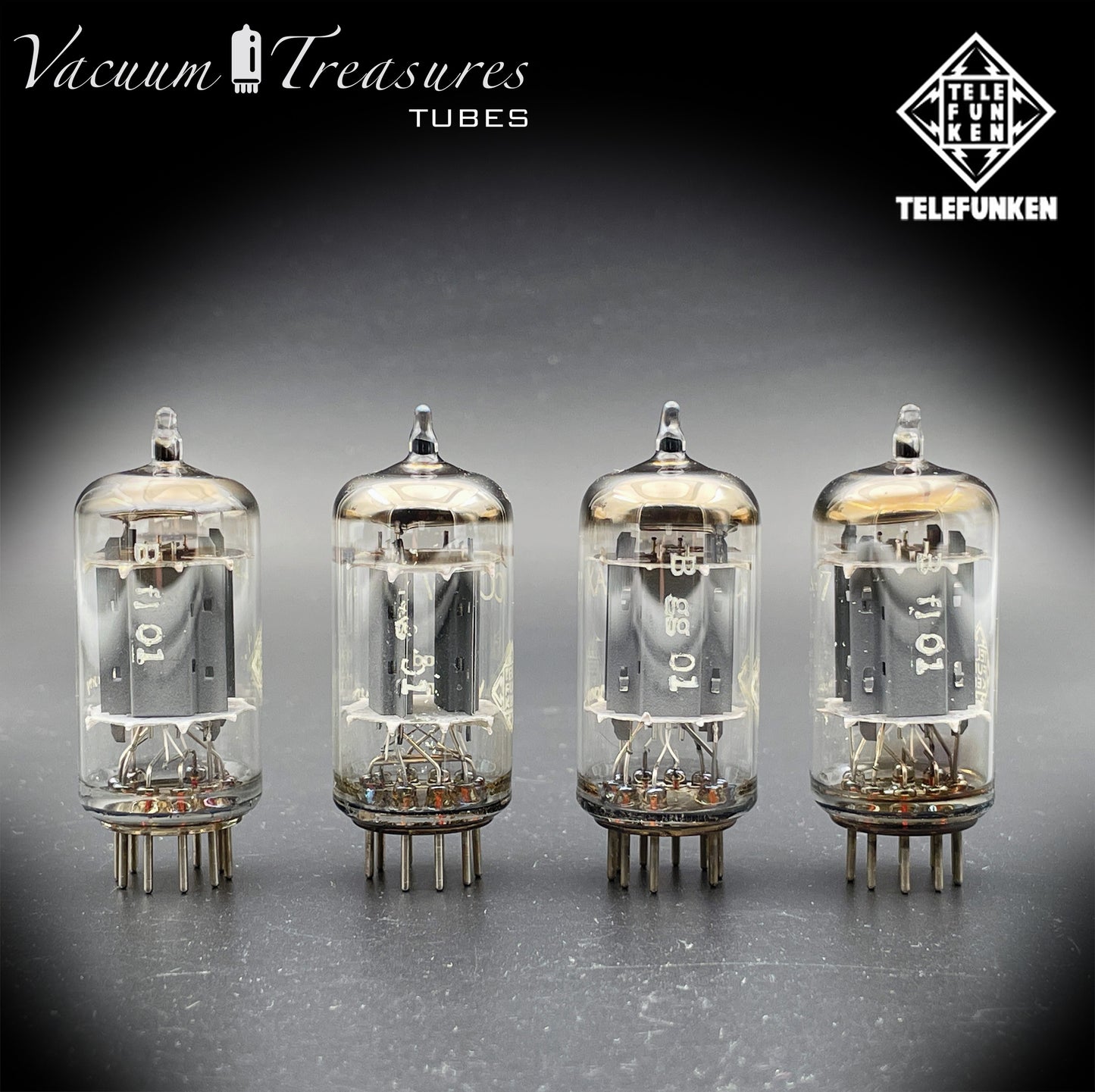 12AX7 ( ECC83 ) NOS TELEFUNKEN Smooth Plates Diamond &lt;&gt; Bottom Matched Tubes Made in Western Germany '62