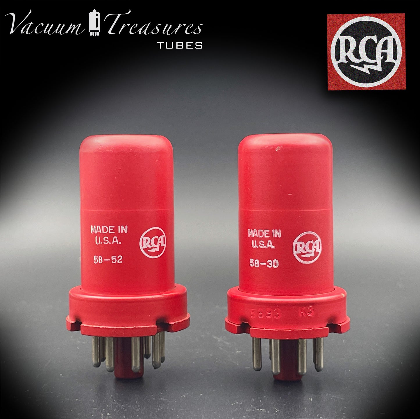 5693 ( CV3699 ) RCA NOS SPECIAL RED Matched Pair Tubes MADE IN USA