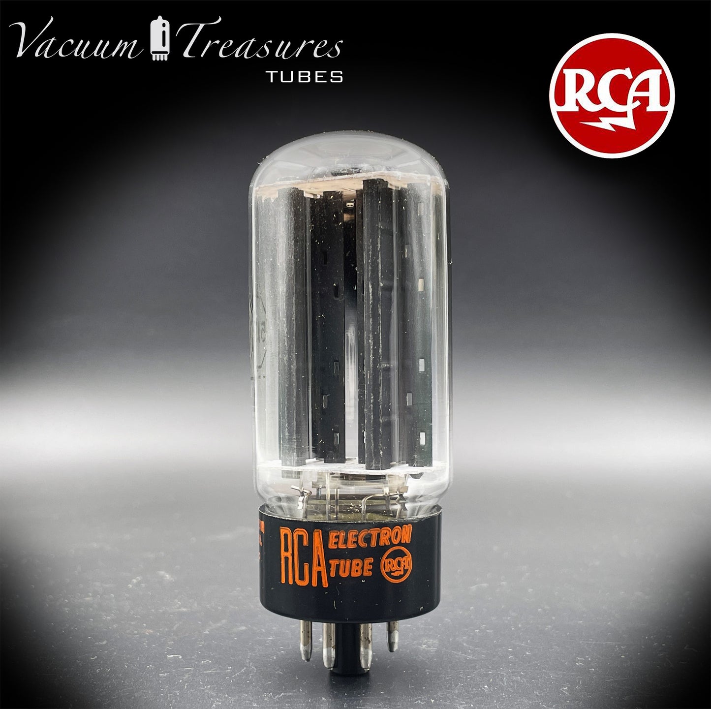 5V3A 5AU4 RCA NOS NIB Black Plates Round Getter Rectifier Tube - Amplitrex Tested - Made in USA