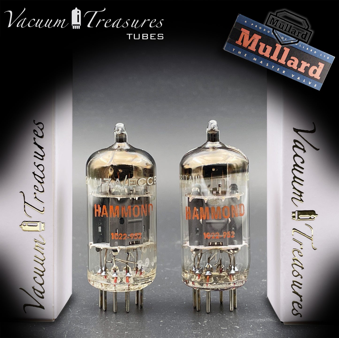 12AU7 ( ECC82 ) NOS MULLARD Blackburn Short Plates Matched Pair Tubes Made in GT. BRITAIN