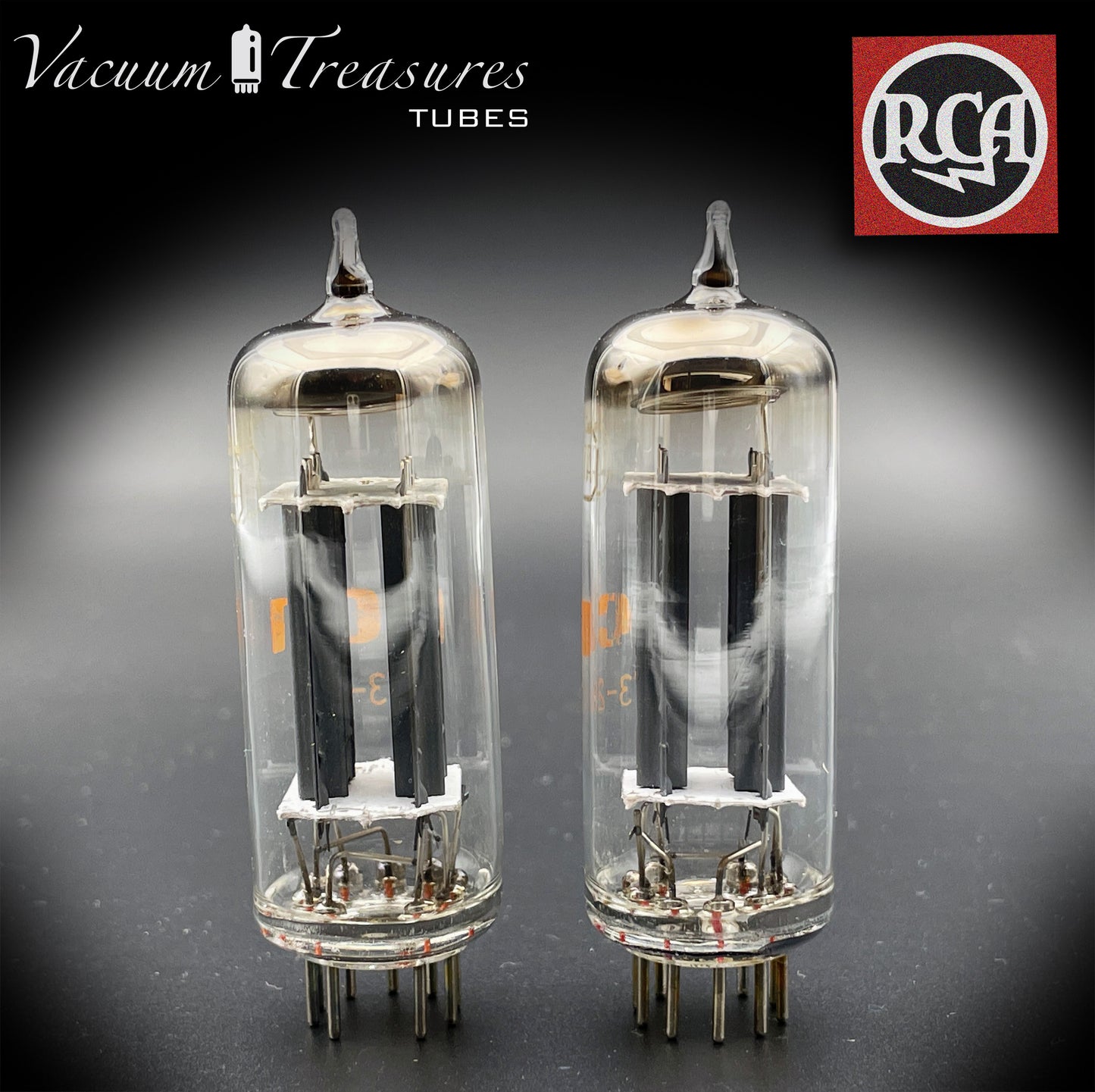 12BH7 A RCA Gray Plates O Getter Matched Pair Tubes Made in USA '73