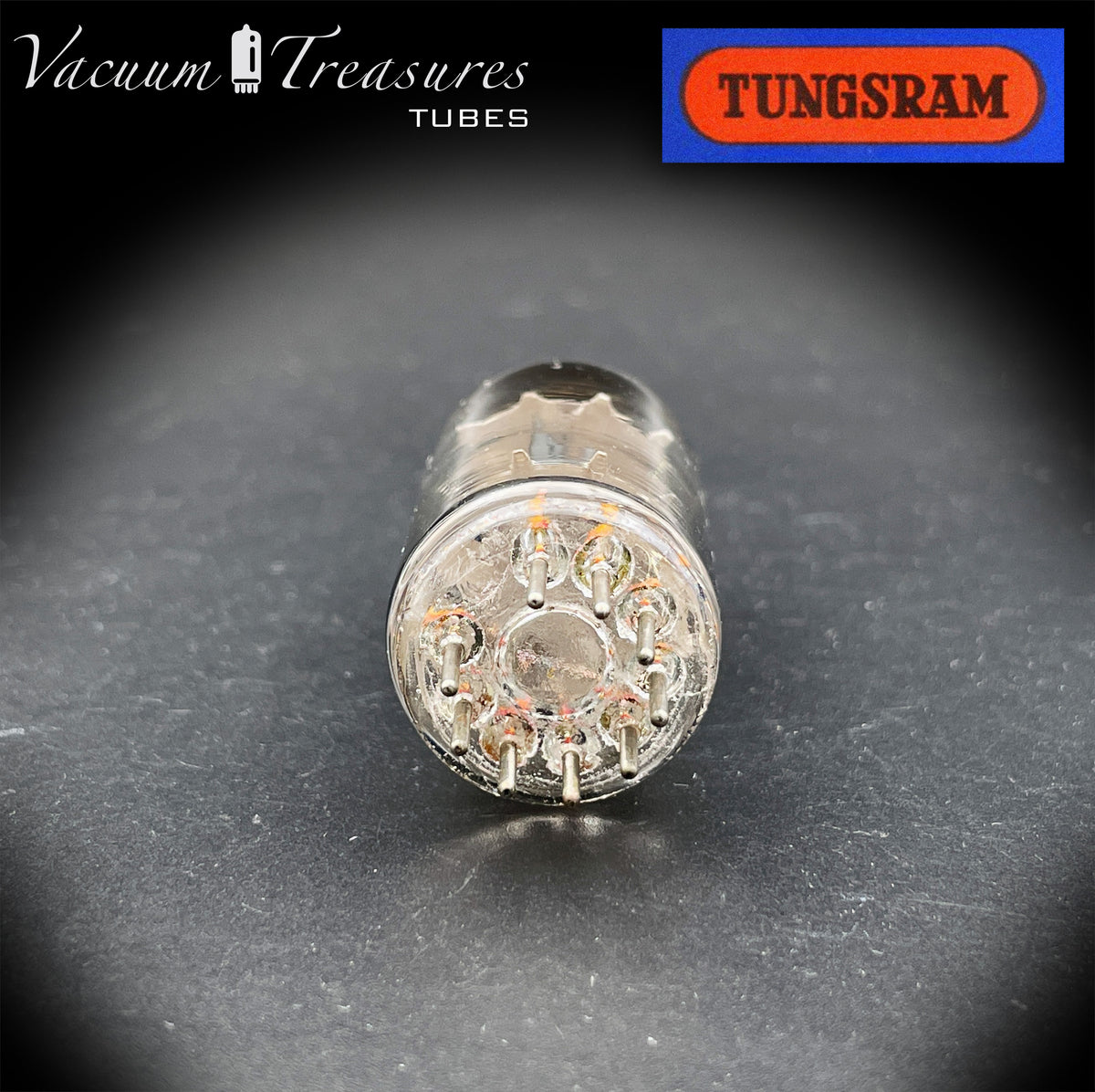 12AX7 / ECC83 TUNGSRAM Short Gray Plate Dual Post Halo Getter Tube Made in Hungary