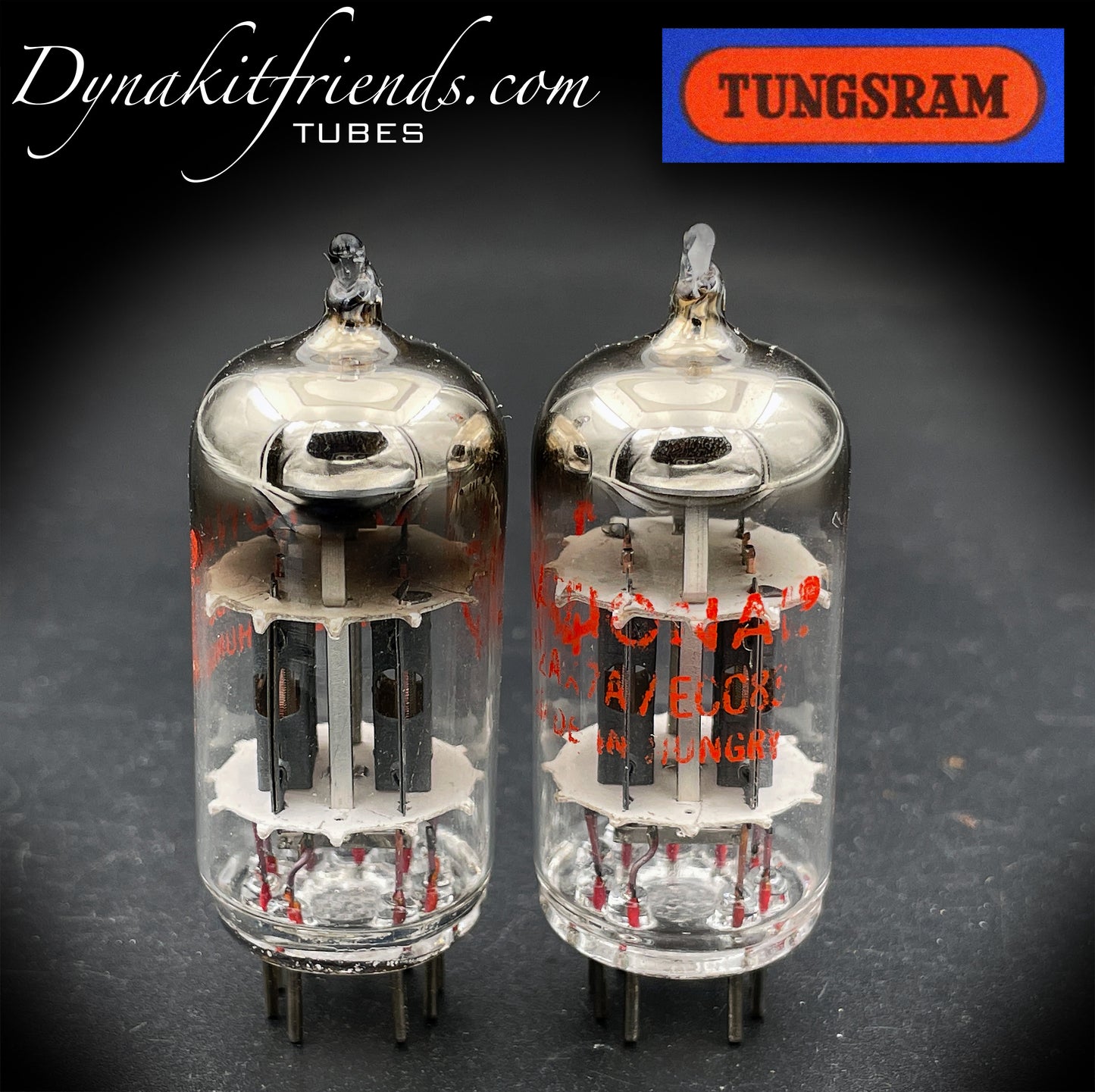 12AX7 A ( ECC83 ) TUNGSRAM Short Gray Plate Dual Post O Getter Matched Tubes Made in Hungary