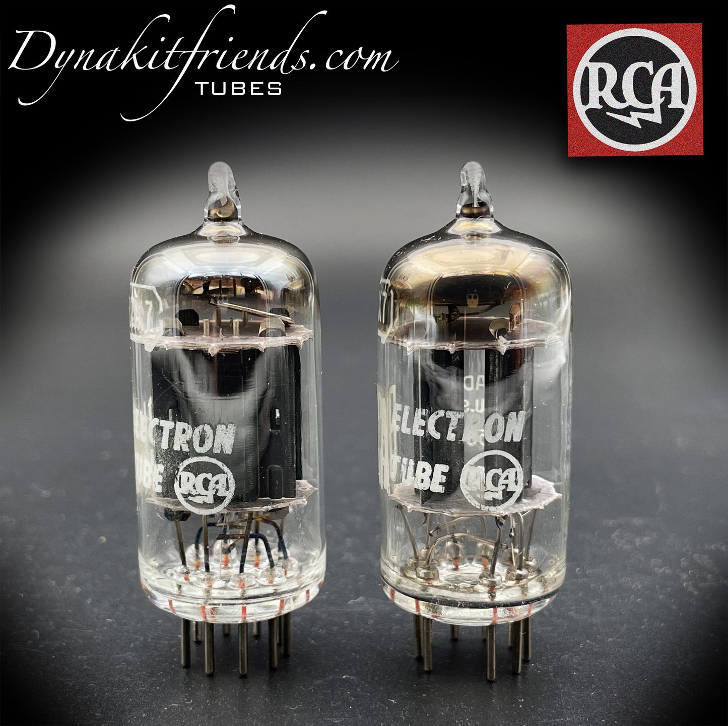 12AX7 ( ECC83 ) RCA NOS Long Black Plates [] Tilted Getter Matched Tubes MADE IN USA '58
