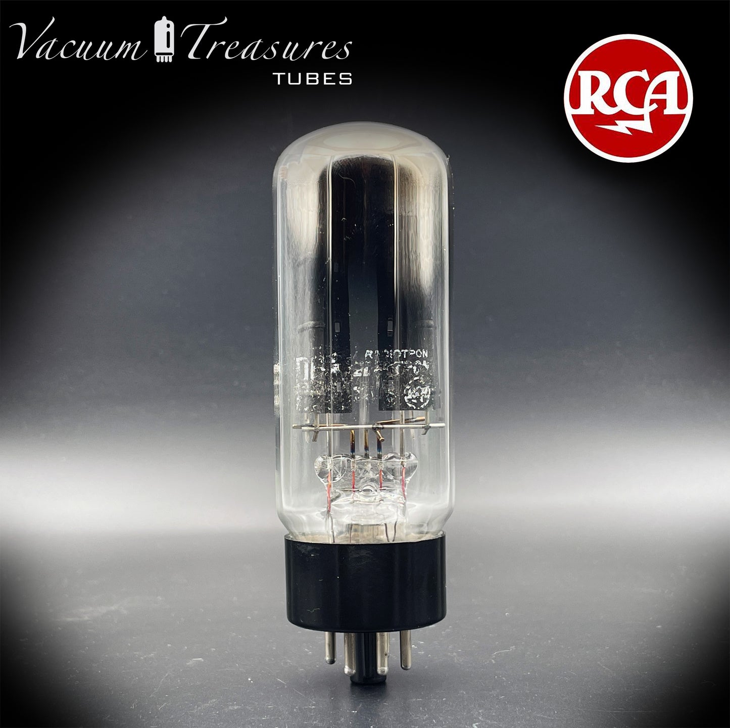 5U4GB 5AS4A RCA NOS NIB Black Plates Tall Bottle Tested Tube Top Side Square Getter Rectifier Made in USA '60s