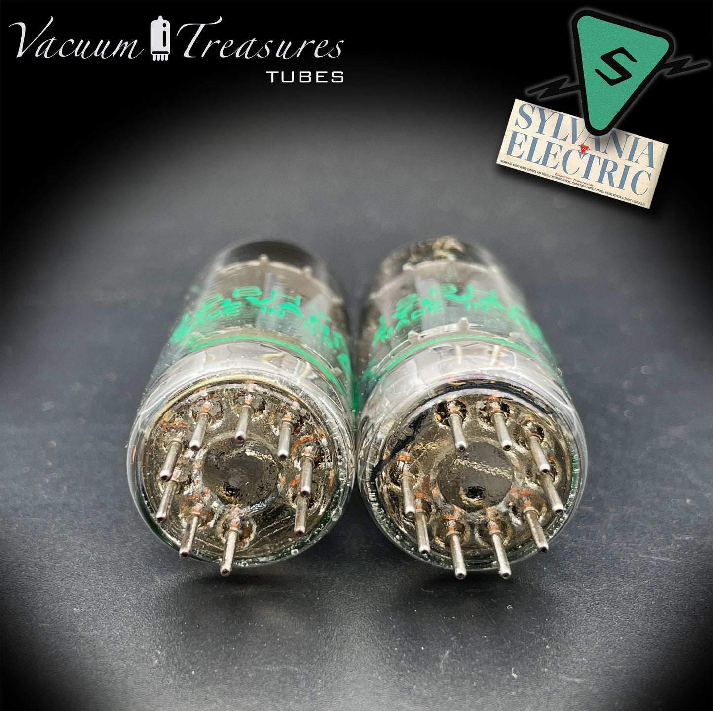 12BH7A ( 7032 ) NOS NIB Sylvania Gray Plates Halo Getter Matched Pair Tubes USA 1975