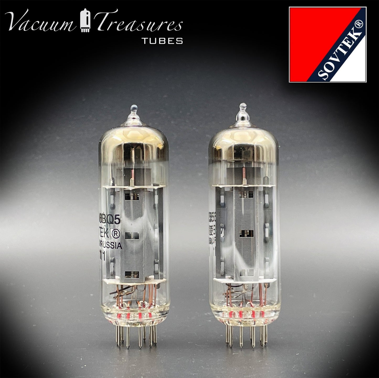 6BQ5 (EL84) SOVTEK O Getter Matched Pair Vacuum Tubes MADE IN RUSSIA